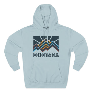 Buy blue-mist Montana Hoodie - Retro Mountain Unisex Sweatshirt