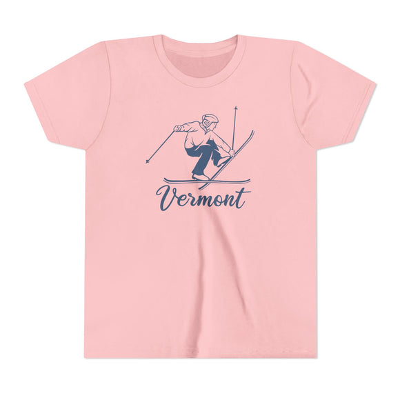 Vermont Youth Vintage Snow Ski Graphic Tee - Kids T Shirt