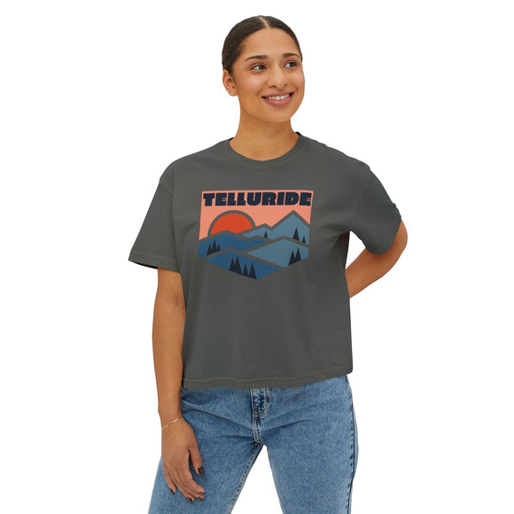 Women's Telluride, Colorado Boxy Graphic Tee - Slightly Cropped