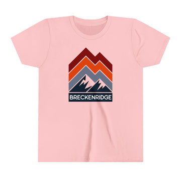 Buy pink Breckenridge, Colorado Youth Shirt - Retro Mountain Breckenridge Kid's T-Shirt - Chevron Peaks