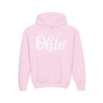 Buy light-pink Ohio Youth Hoodie - Cozy Unisex Pullover, Kids Ohio Sweatshirt, Soft Cotton Blend Hoody