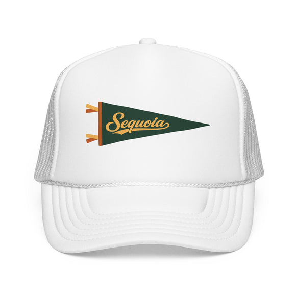 Sequoia National Park Pennant Trucker Hat — Vintage Foam Mesh Cap