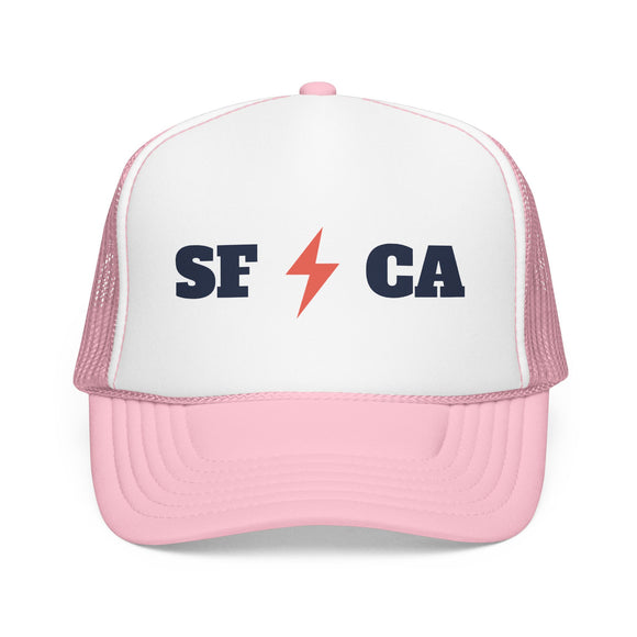 San Francisco, California Retro Trucker Hat - Lightning Foam Cap