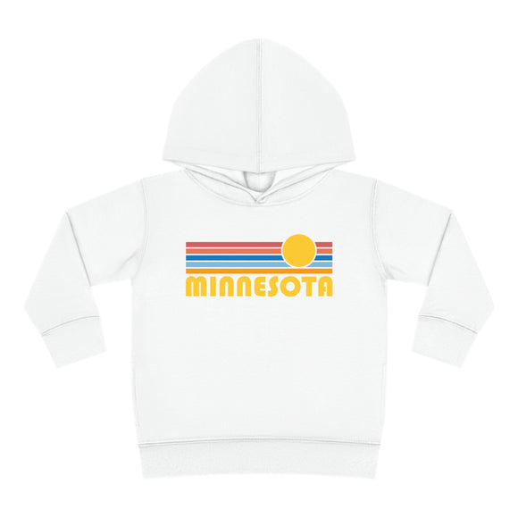 Minnesota Toddler Hoodie - Retro Sunrise Unisex Minnesota Toddler Sweatshirt