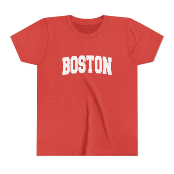 Buy heather-red Boston, Massachusetts Youth Graphic Tee - Kids Boston T Shirt