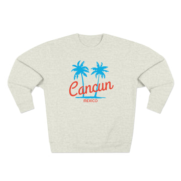 Buy oatmeal-heather Premium Cancun, Mexico Sweatshirt - Retro Unisex Sweatshirt
