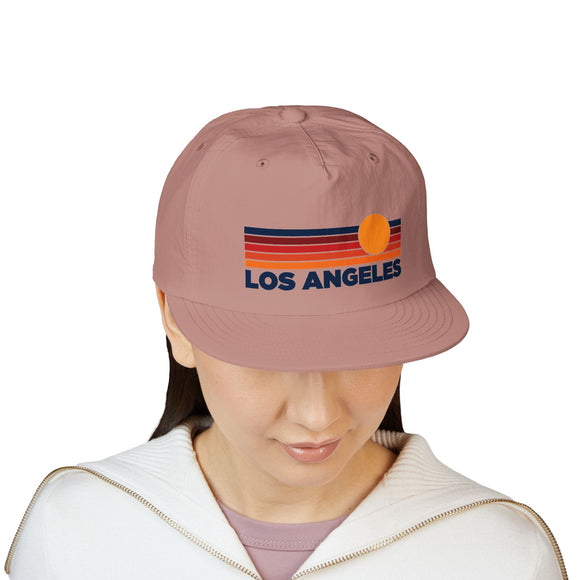 Los Angeles, California retro sunset Surf Cap | vintage striped sun state hat