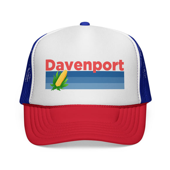 Davenport, Iowa Retro Corn and Farm Trucker Hat