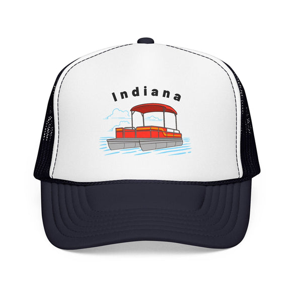 Kids Indiana Trucker Hat Pontoon Boat - Youth Snapback Cap