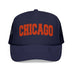 Kids Chicago Foam Trucker Hat – Vintage Orange Arch Logo Mes on white background