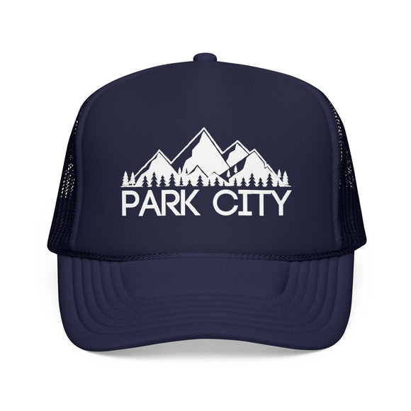 Kids Park City, Utah Trucker Hat - Youth Snapback on white background