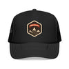 Kids Ski Bum Trucker Hat Foam Mountain - Youth Snapback Cap on white background