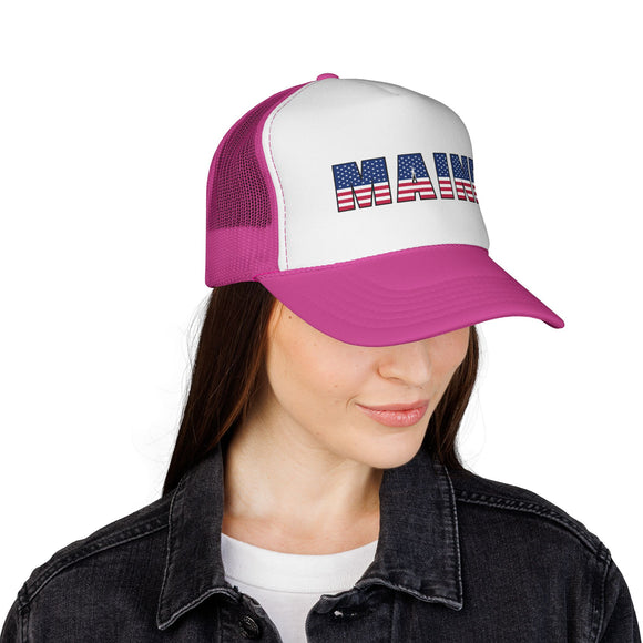 Maine Stars and Stripes Trucker Cap | American Flag State Design