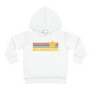 Massachusetts Toddler Hoodie - Retro Sunrise Unisex Massachusetts Toddler Sweatshirt-5