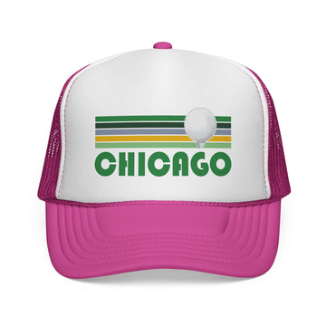 Buy pink Chicago, Illinois Retro Golf Trucker Hat