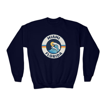 Buy navy Miami, Florida Youth Sweatshirt - Unisex Kid's Miami Crewneck Sweatshirt