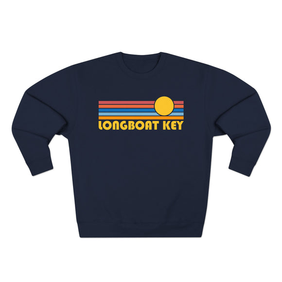 Premium Longboat Key, Florida Retro Sun Graphic Sweatshirt