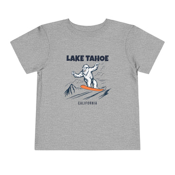 Buy athletic-heather Lake Tahoe, California Yeti Snowboard Toddler Tee