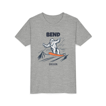 Buy athletic-heather Bend, Oregon Yeti Snowboard Youth Tee - Kids Skiing Shirt