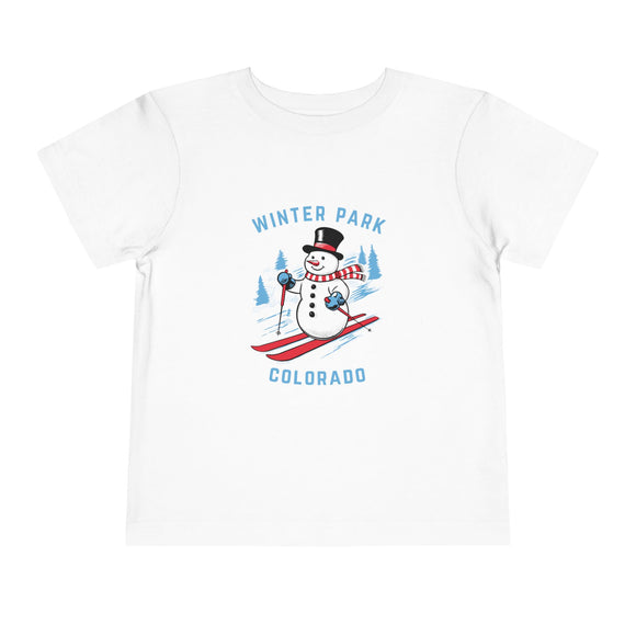 Winter Park, Colorado Toddler Skiing Snowman Graphic Tee - Kids Winter Park Shirt