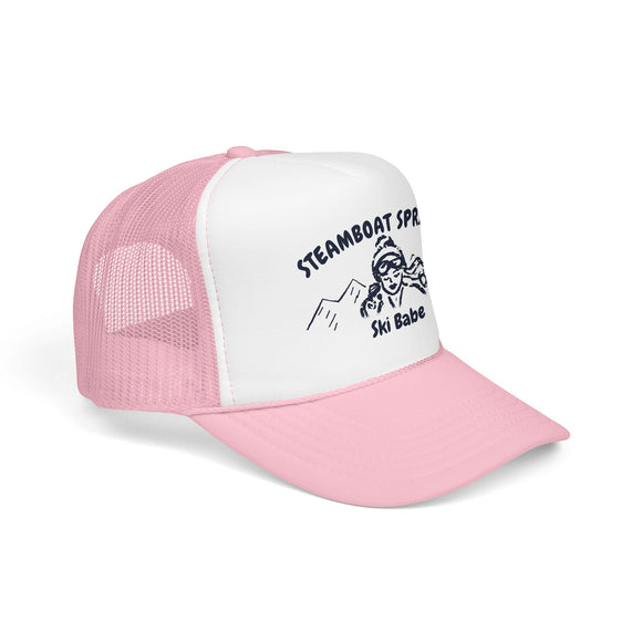 Steamboat Springs, Colorado Ski Babe Trucker Hat — Foam Mesh Cap