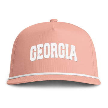 Buy peachy Georgia Embroidered Rope Hat - Vintage Sunwashed Rope Cap, Comfort Colors