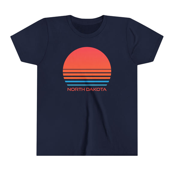 North Dakota Youth Shirt - Retro 80s North Dakota Kid's T-Shirt
