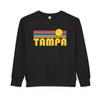 Tampa, Florida Toddler Sweatshirt - Retro Sun Tampa Toddler Crewneck Sweatshirt