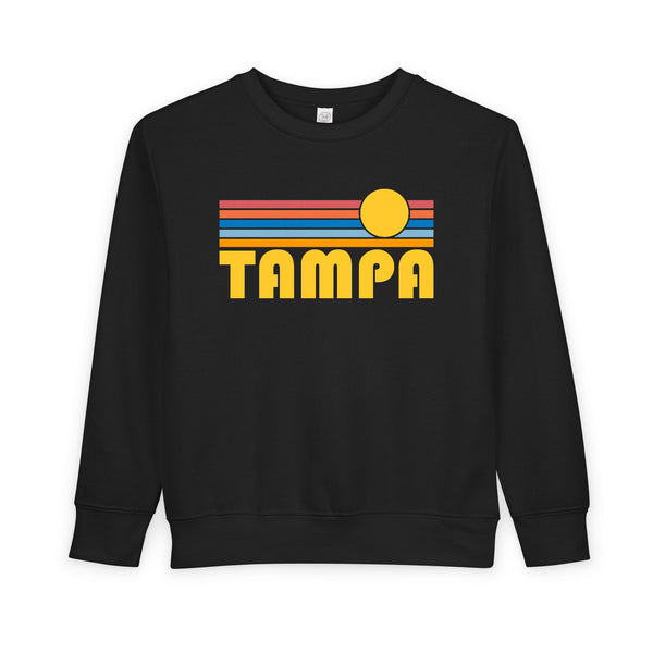 Tampa, Florida Toddler Sweatshirt - Retro Sun Tampa Toddler Crewneck Sweatshirt