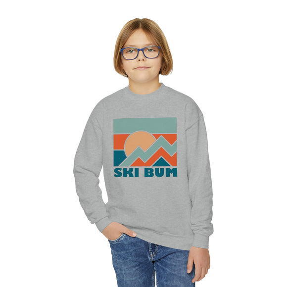Ski Bum Youth Sweatshirt - Unisex Kid's Ski Bum Crewneck Sweatshirt