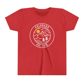 Colorado Youth Shirt - Retro Mountain Colorado Kid's T-Shirt