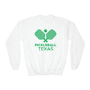 Texas Youth Sweatshirt - Pickleball Unisex Kid's Texas Crewneck Sweatshirt-1