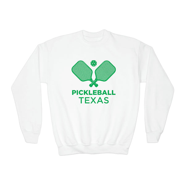 Texas Youth Sweatshirt - Pickleball Unisex Kid's Texas Crewneck Sweatshirt