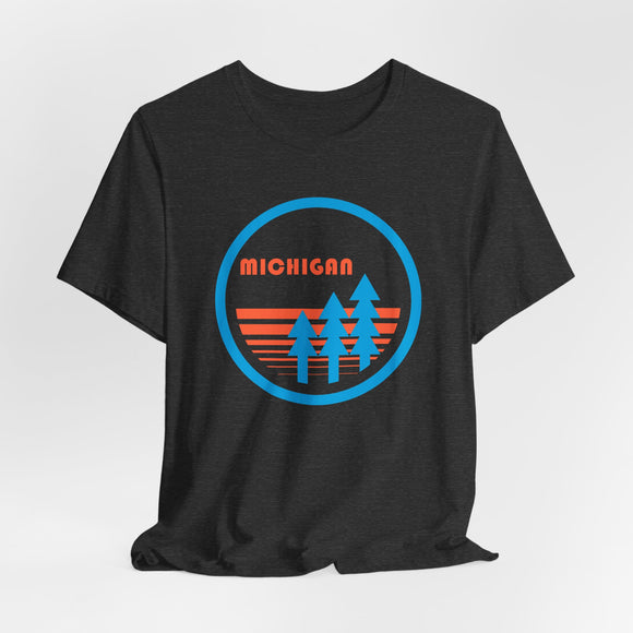 Michigan T Shirt - Retro Trees Michigan Tee