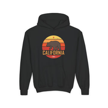 California Youth Hoodie - Retro California Bear Youth Sweatshirt - 0
