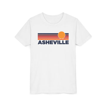 Asheville, North Carolina Youth T-Shirt — Retro Sun Tee - 0