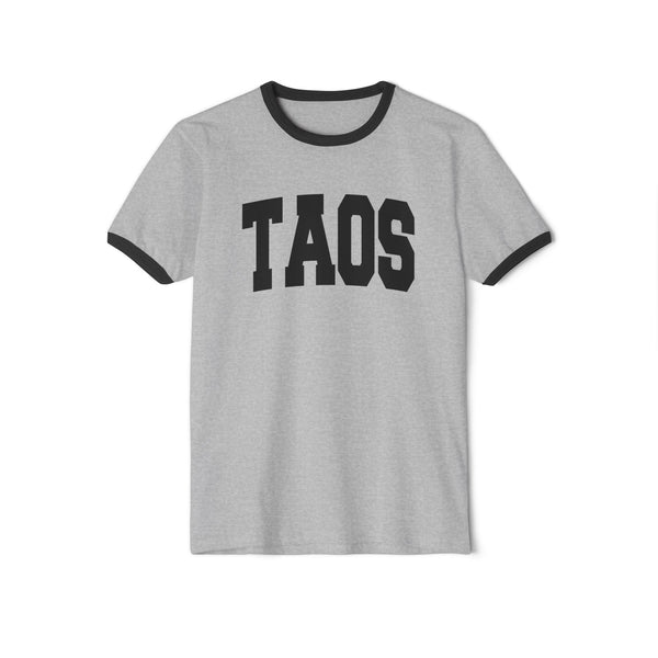 Taos, New Mexico Cotton Ringer Graphic Tee - Unisex Taos T Shirt, Vintage Style Tee, Men's/Women's Tee