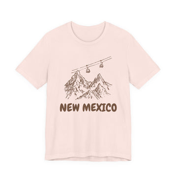 Buy soft-pink New Mexico Mountain T-Shirt — Vintage Gondola Ski Mountain Tee
