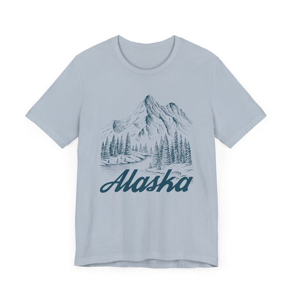Alaska Graphic Tee - Mountain Illustration Alaska T Shirt