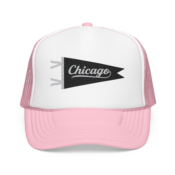 Chicago Pennant Trucker Hat — Vintage City Pride Foam Cap
