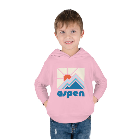 Aspen, Colorado Toddler Hoodie - Minimal Style Unisex Aspen Toddler Sweatshirt