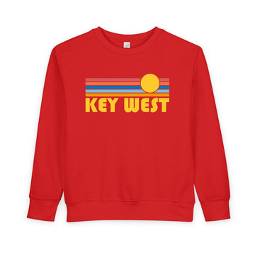 Buy red Key West, Florida Toddler Sweatshirt - Retro Sun Key West Toddler Crewneck Sweatshirt