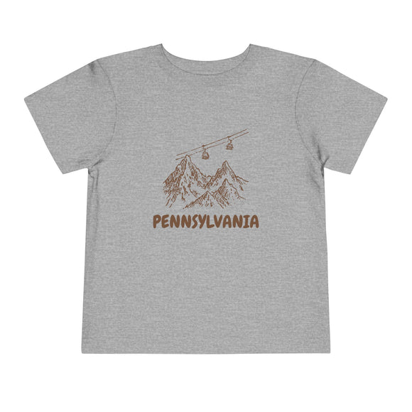 Pennsylvania Toddler T-Shirt — Vintage Gondola Ski Mountain Tee