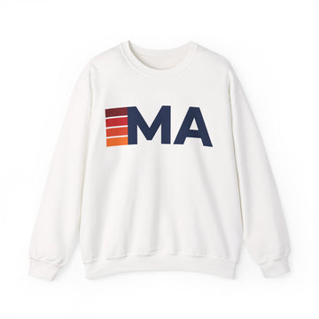Massachusetts Retro Sweatshirt | Retro Stripes Massachusetts
