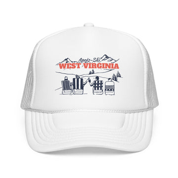 Buy white West Virginia Après-ski Trucker Hat — Foam Mesh Cap