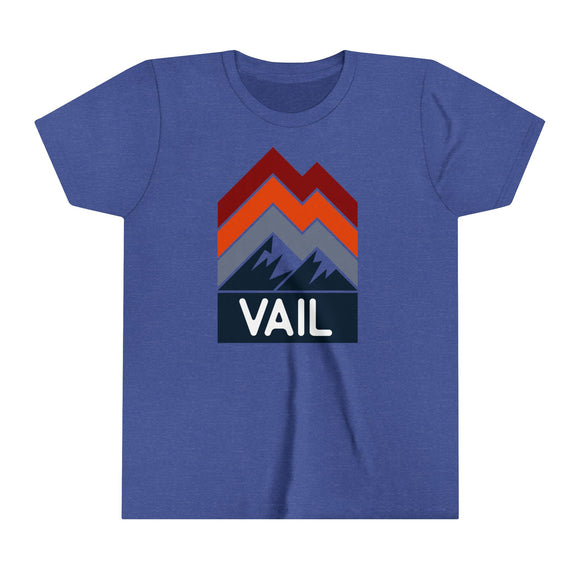 Vail, Colorado Youth Shirt - Retro Mountain Vail Kid's T-Shirt