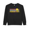 Florida Keys, Florida Toddler Sweatshirt - Retro Sun Florida Keys Toddler Crewneck Sweatshirt