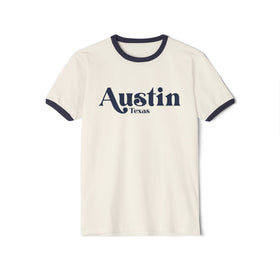 Austin, Texas Cotton Ringer Graphic Tee - Unisex Austin T Shirt, Vintage Style Tee, Men's/Women's Tee