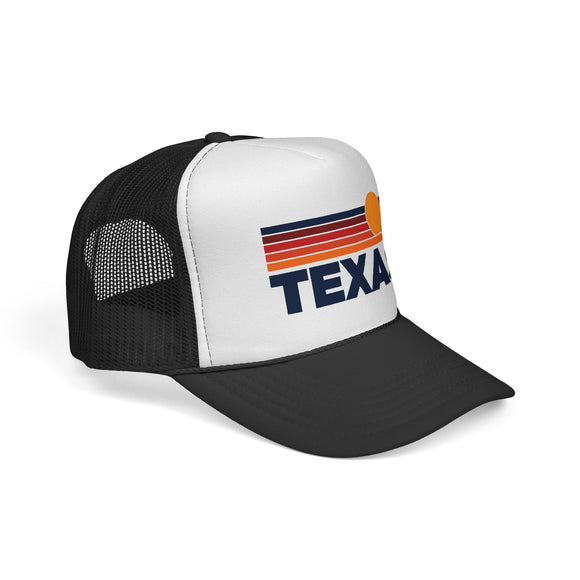 Texas Retro Sun Trucker Hat - Vintage Style Texas Cap