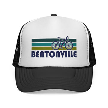Bentonville, Arkansas Retro Bike Trucker Hat - Vintage Style Bentonville Cap